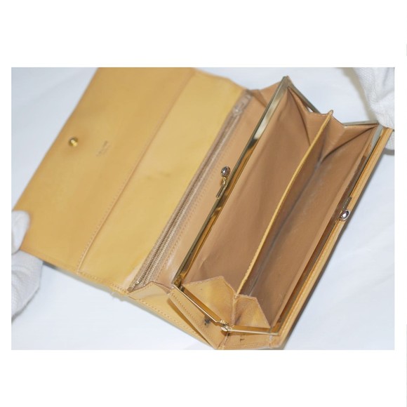 Celine Long Wallet Leather Logo Mark Brown - Picture 2 of 3